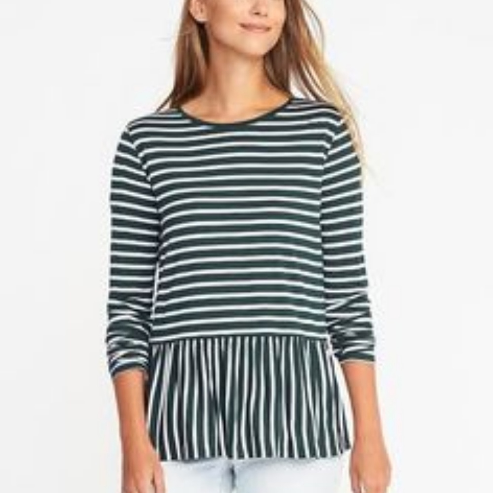 Striped peplum top